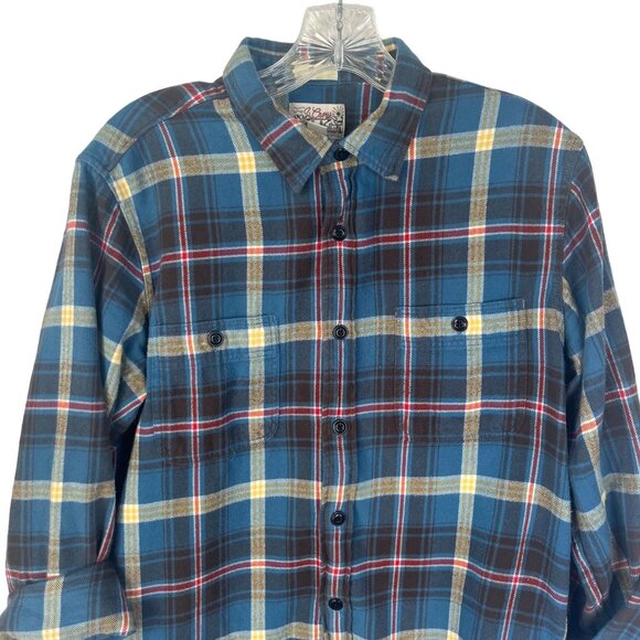 J Crew Mid Weight Flannel Shirt Womens Medium Blue Slim Fit - Picture 3 of 12